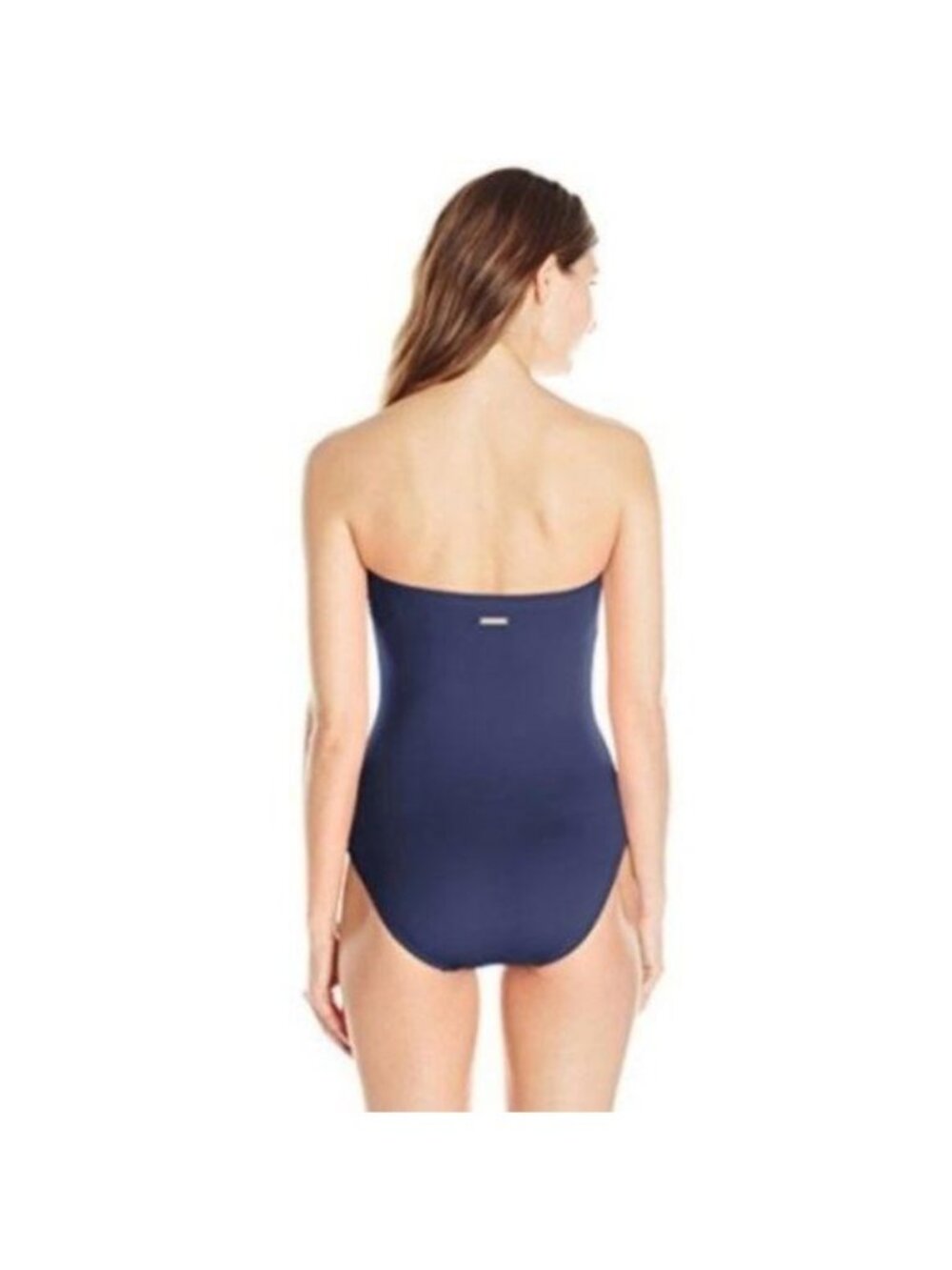 Vince Camuto Navy One Piece Swimsuit With Removable Straps & Gold Detail - Picture 2 of 2
